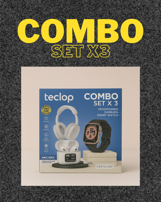 Combo Set X3 | Audífonos + Smartwatch + Diadema | ¡Tecnología 3 en 1!
