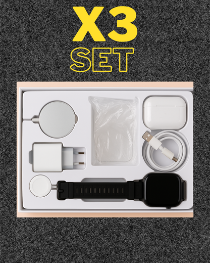 Combo Set X3 | Audífonos + Smartwatch + Diadema | ¡Tecnología 3 en 1!