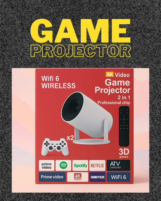 Proyector 4K con Videojuegos Integrados | Cine y Diversión en un Solo Equipo